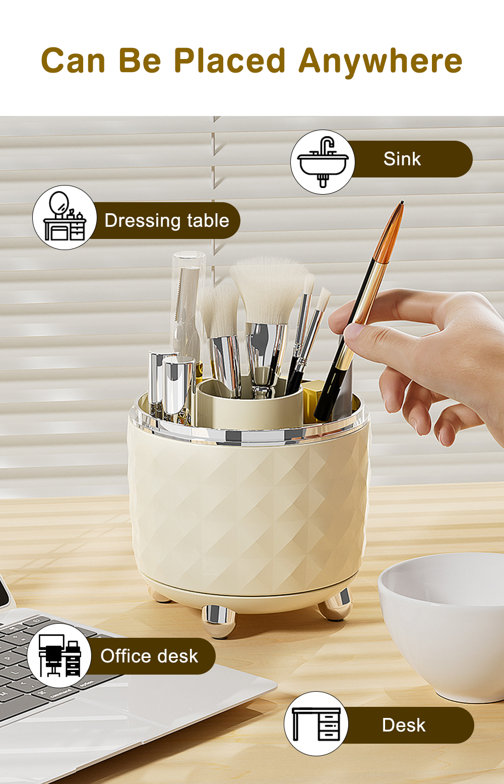 Diamond Makeup Brush Storage Box-3